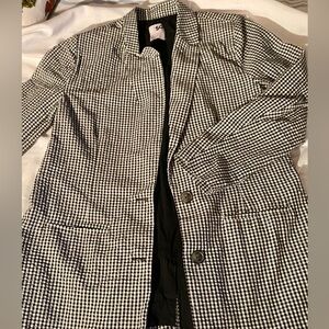 SO loversized blazer gingham black/white 100% cotton shoulder pads fall trend